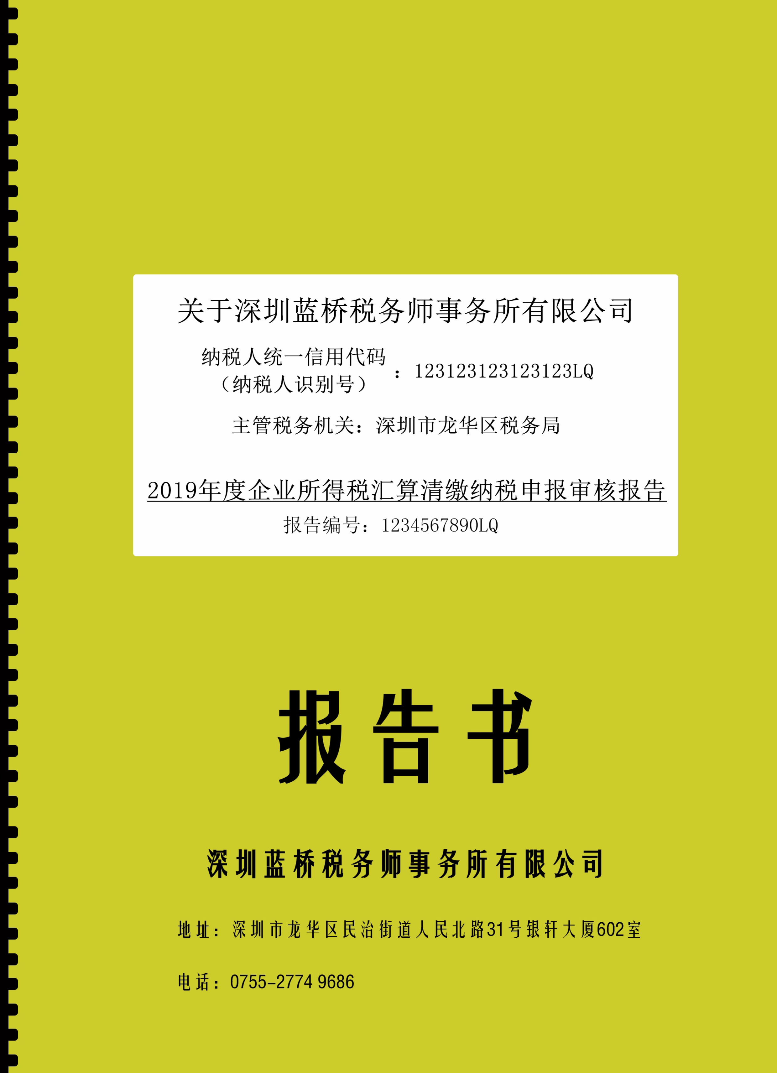企业所得税汇算清缴缴纳申报审核报告